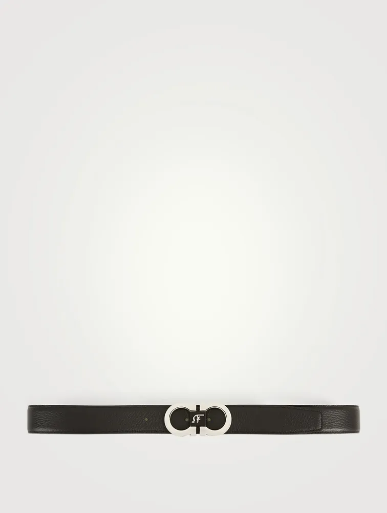 Reversible And Adjustable Leather Gancini Belt
