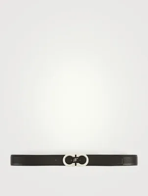 Reversible And Adjustable Leather Gancini Belt