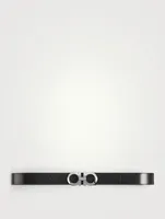 Reversible And Adjustable Leather Gancini Belt