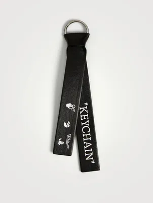 Leather Logo Quote Keychain
