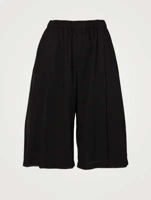 Wool Voile Long Shorts