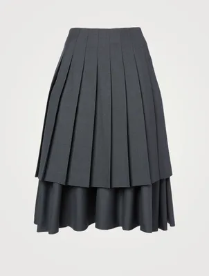 Wool And Polyester Layered Skirt
