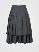 Wool And Polyester Layered Skirt