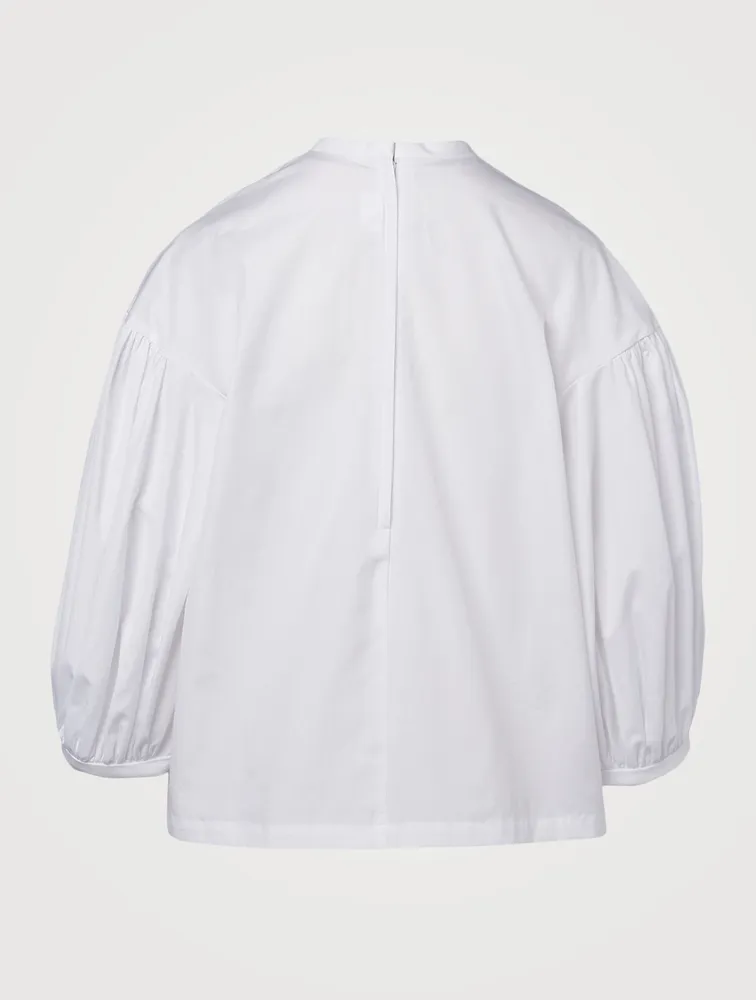 Cotton Quarter-Sleeve Blouse