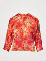Chiffon Satin Top Floral Print