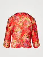 Chiffon Satin Top Floral Print