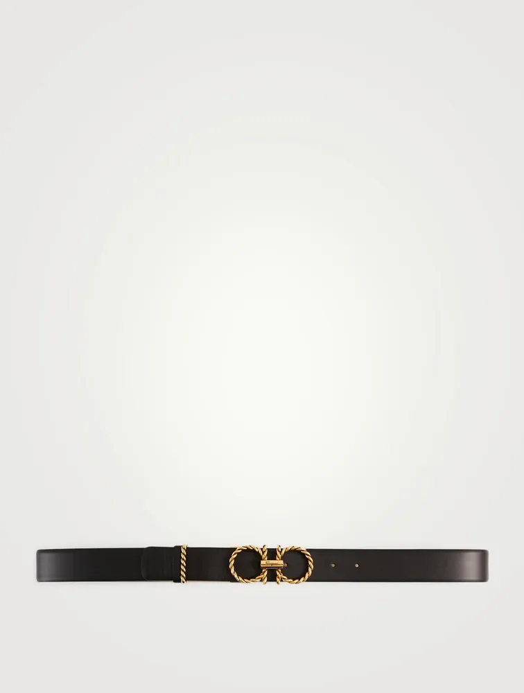 Gancini Leather Belt