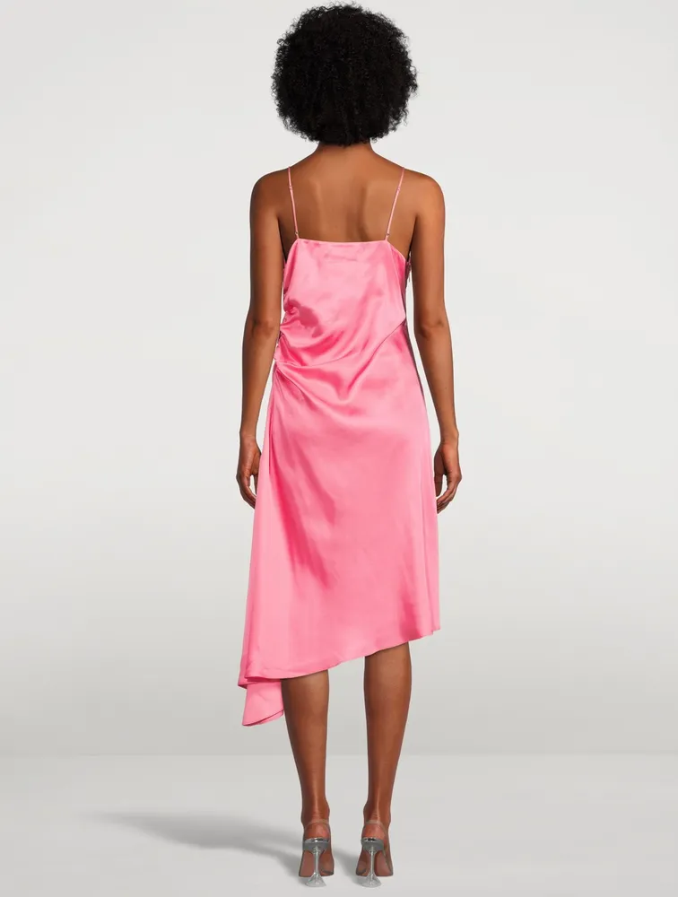 Asymmetrical Slip Midi Dress