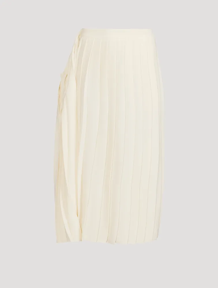 Asymmetrical Pleated Midi Skirt