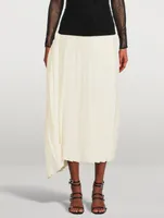 Asymmetrical Pleated Midi Skirt