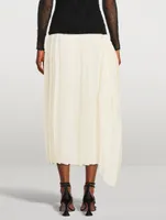 Asymmetrical Pleated Midi Skirt