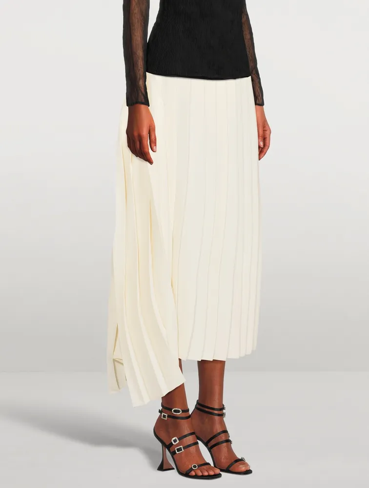 Asymmetrical Pleated Midi Skirt