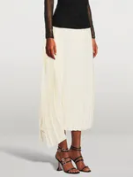 Asymmetrical Pleated Midi Skirt