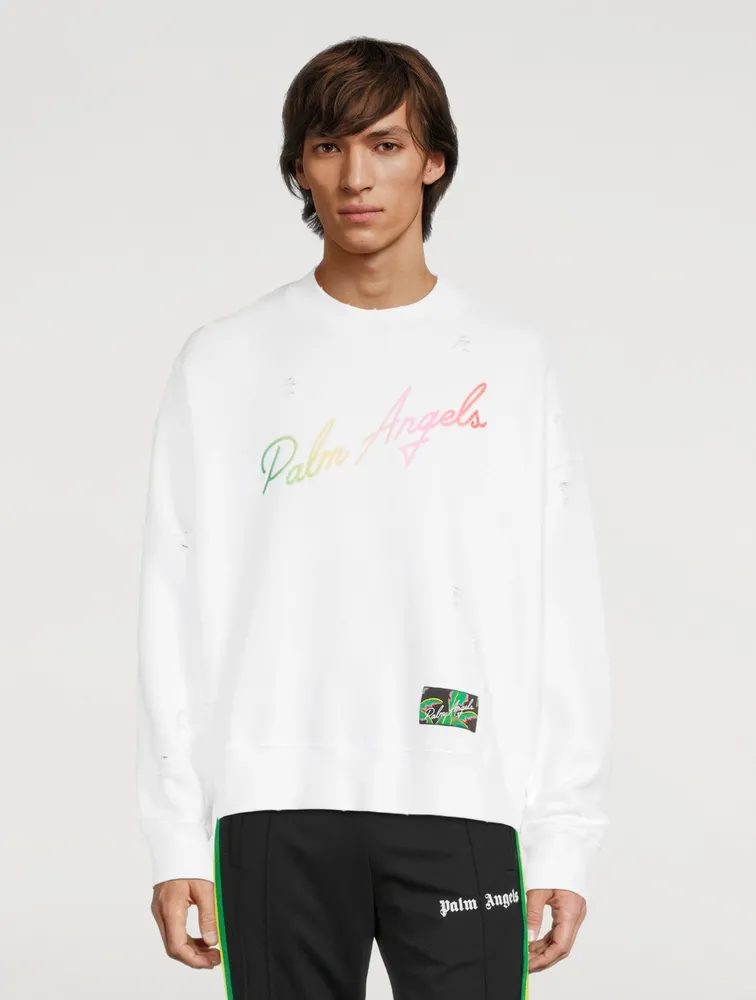 Palm Angels Miami Logo Crewneck White