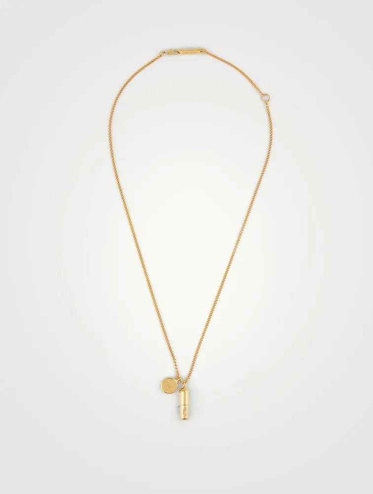 18K Gold Plated Pill Pendant Necklace