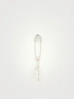 Sterling Silver Safety Pin Pill Charm Earring