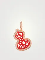 Wulu 18K Rose Gold Pendant With Red Agate And Diamonds