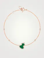 Petite Wulu 18K Rose Gold Bracelet With Diamonds And Jade