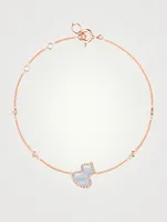 Petite Wulu 18K Rose Gold Bracelet With Diamonds And Mother Of Pearl