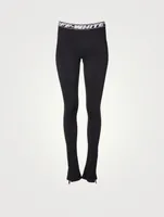 Stretch Legging Pants With Split