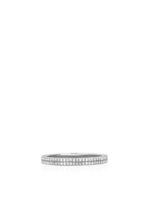 14K White Gold Double Eternity Ring With Diamonds