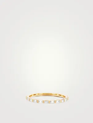 14K Gold Half Eternity Ring With Diamonds