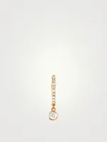 14K Gold Huggie Hoop Earring With Diamonds