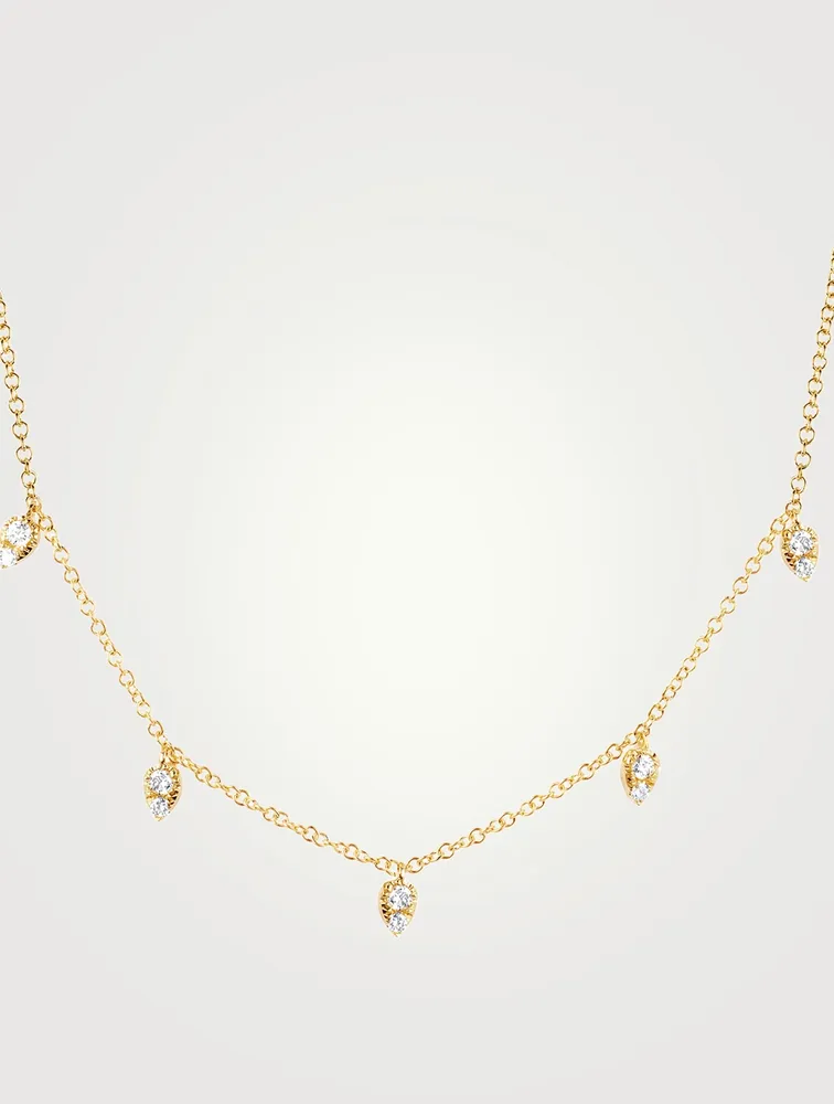 Mini 14K Gold Choker Necklace With Diamonds