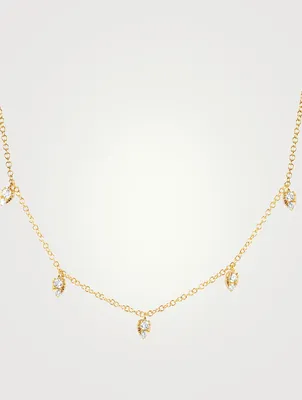 Mini 14K Gold Choker Necklace With Diamonds