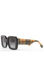 Delilah Square Sunglasses With Vintage Check