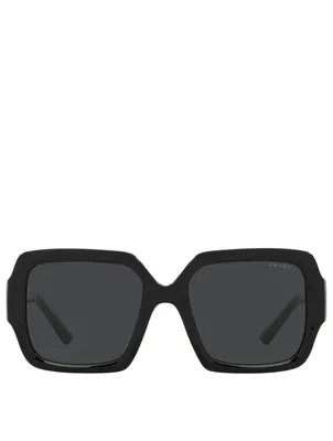 Monochrome Square Sunglasses With Crystals