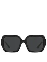 Monochrome Square Sunglasses With Crystals