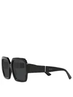 Monochrome Square Sunglasses With Crystals