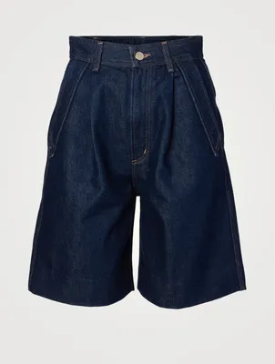 Pieced Pocket High-Waisted Shorts