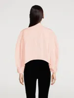 Poplin Cotton Cocoon-Sleeve Shirt