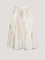 Tulle Toile Draped Midi Skirt