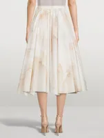 Tulle Toile Draped Midi Skirt