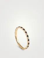 14K Gold Eternity Ring With Diamonds And Sapphire