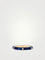 14K Gold Enamel Stacking Ring With Diamonds