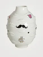 Gala Round Porcelain Vase With Graffiti