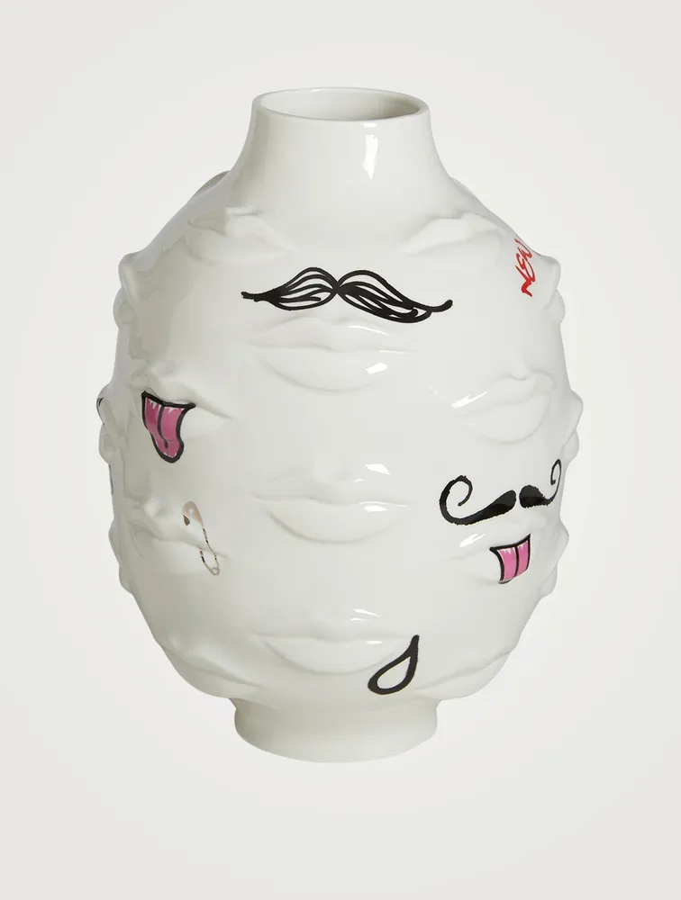 Gala Round Porcelain Vase With Graffiti