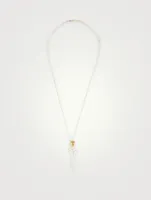 Sterling Silver And 18K Gold Plated Rose Pendant Necklace