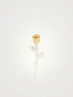 Sterling Silver And 18K Goldplated Safety Rose Charm Earring