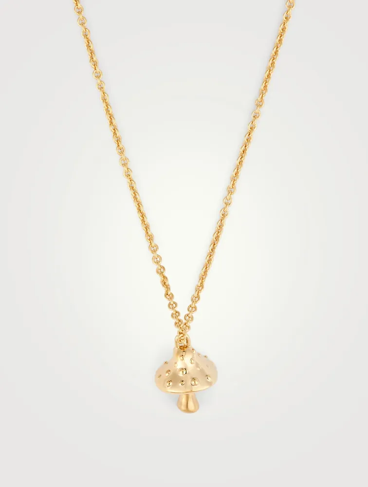 18K Gold Plated Mushroom Pendant Necklace