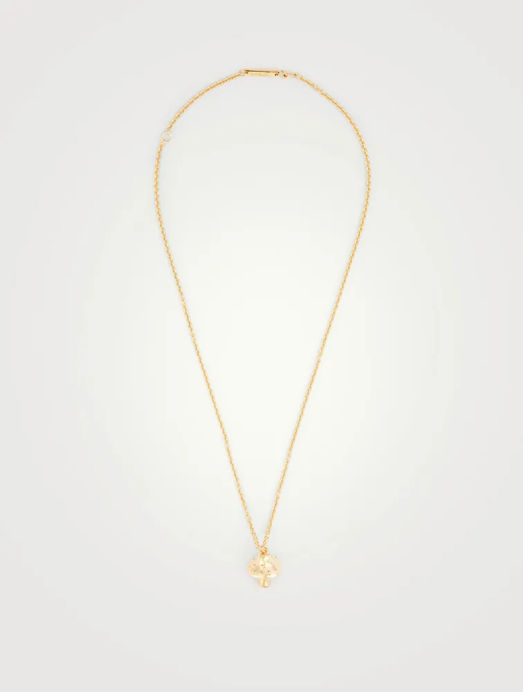 18K Gold Plated Mushroom Pendant Necklace