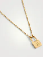 18K Gold Plated Padlock Pendant Necklace