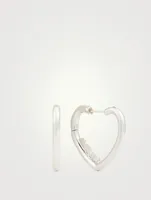 Mini Sterling Silver Heart Hoop Earrings