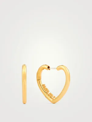 Mini 18K Goldplated Heart Hoop Earrings