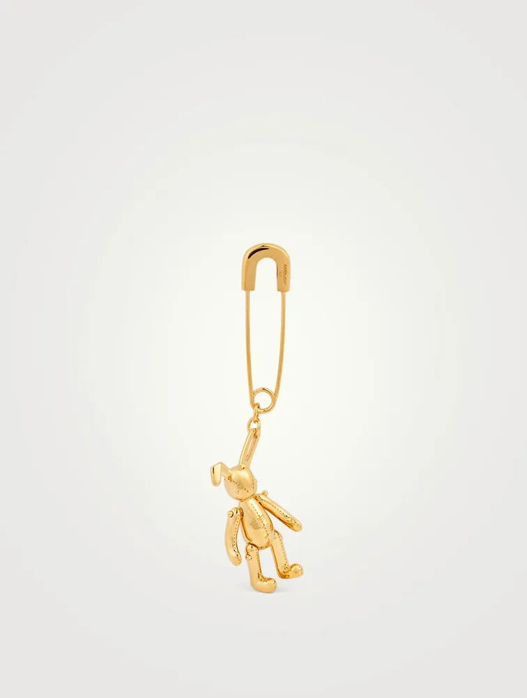 18K Goldplated Safety Pin Bunny Earring