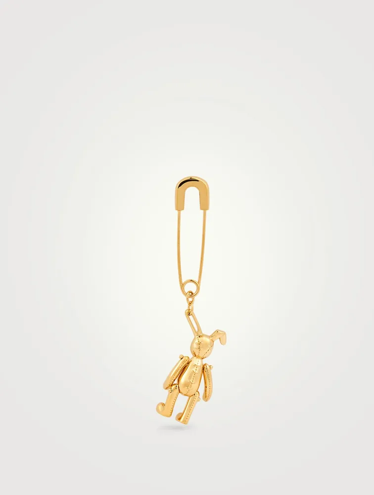 18K Goldplated Safety Pin Bunny Earring